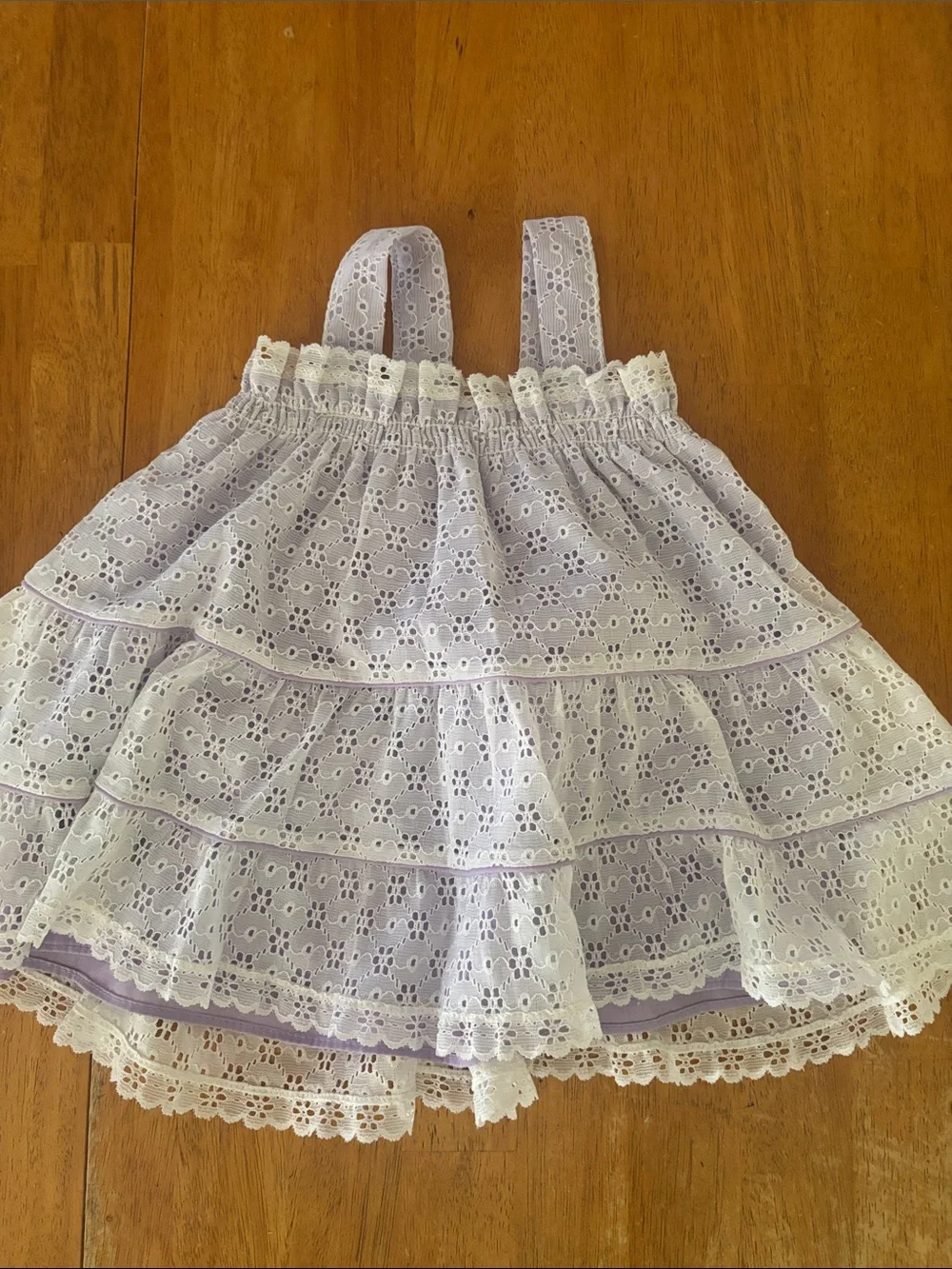 Vintage Sears White Eyelet Ruffle and lavender Sundress